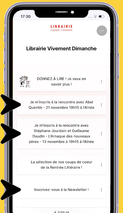 exemple annonces Diffuzia dans linktree